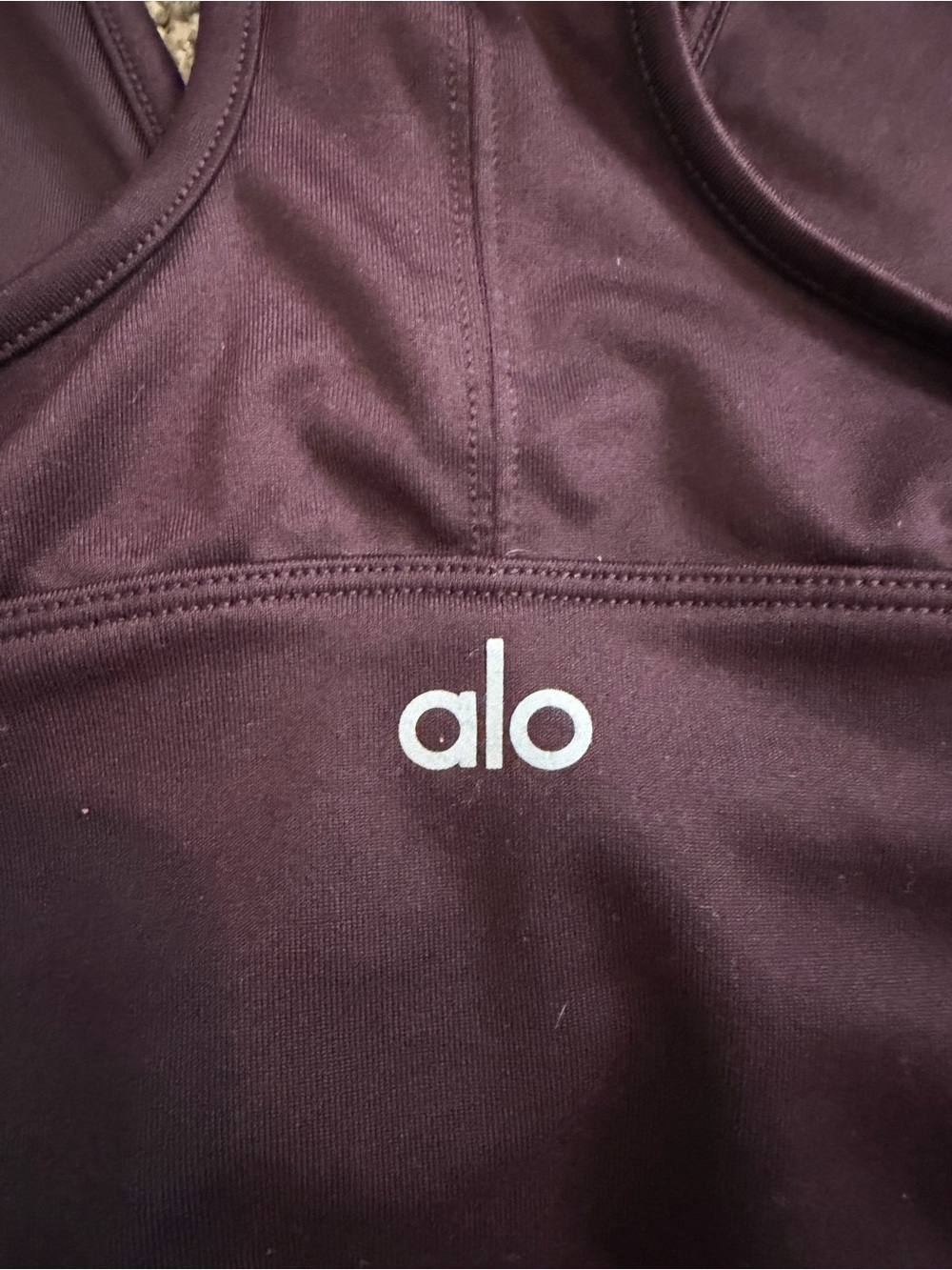 ALO Yoga Wild Thing Ruched Front Sports Bra - Plum - Picture 4 of 4